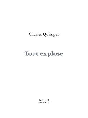 cover image of Tout explose